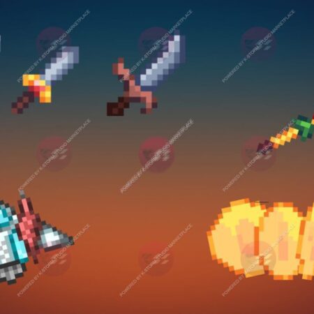 2d sprites pixel art collectction set