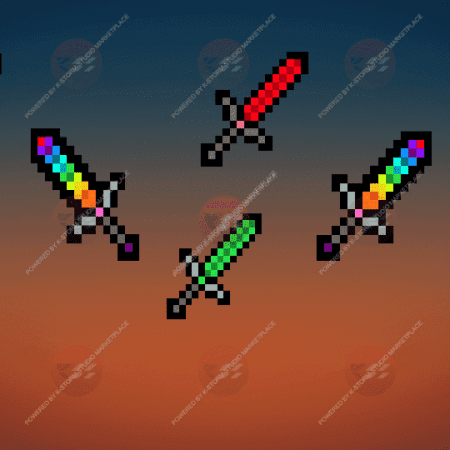 2D pixel art game sprites sword - set by LucarellinaShop
