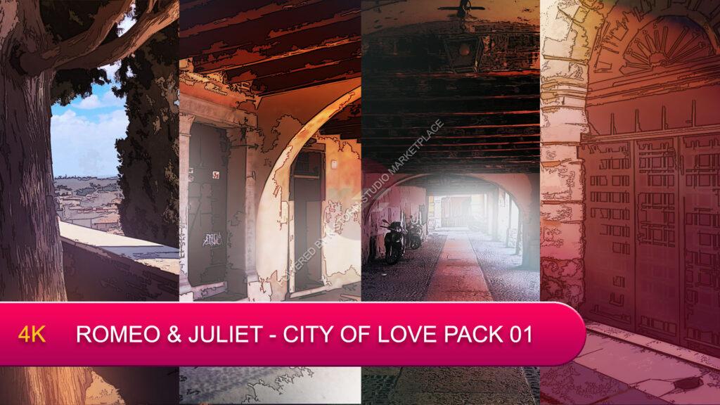 Romeo & Juliet from the City of Love pack 1 VN Backgrounds cover