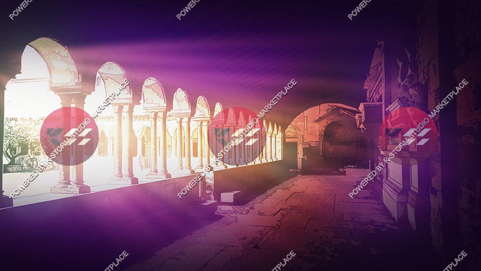 Medieval Fantasy Abbey Kiosk - K Storm Studio Background