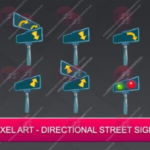 2d animated street signs sprites PixelArt pack 02 by K Storm Studio