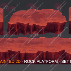 Painted Rockstone 2D sprites collection platforms - set 01