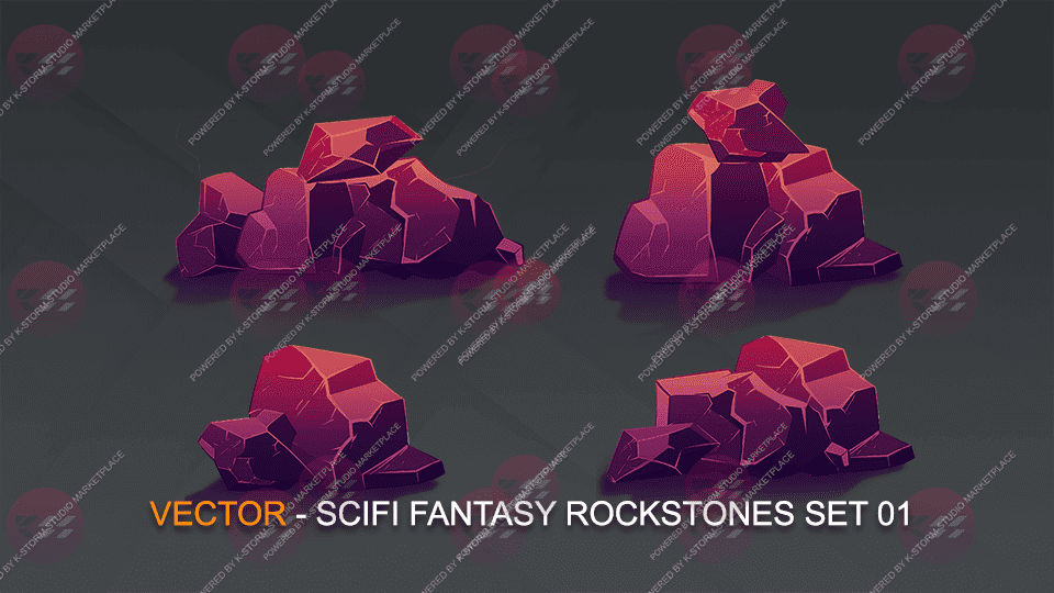 vector scifi rockstone pack 01 - by K Storm Studio