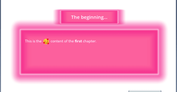 pink chapter UI for k-engine game engine