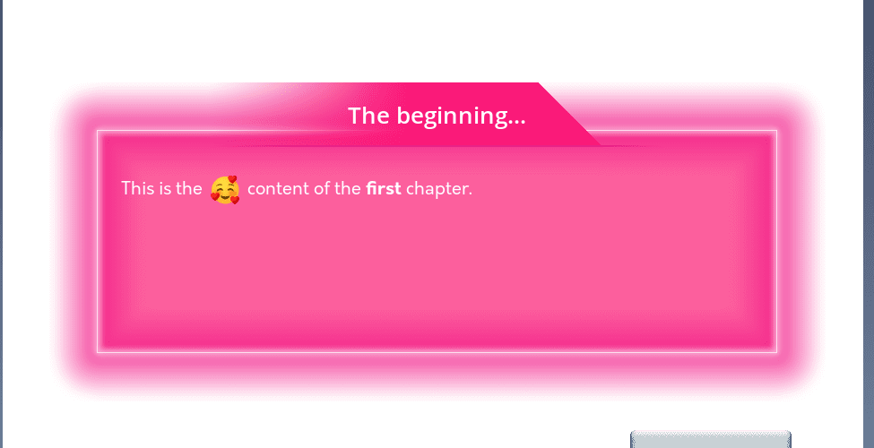 pink chapter UI for k-engine game engine