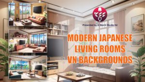 modern japanese living rooms visual novel backgrounds - by k storm studio
