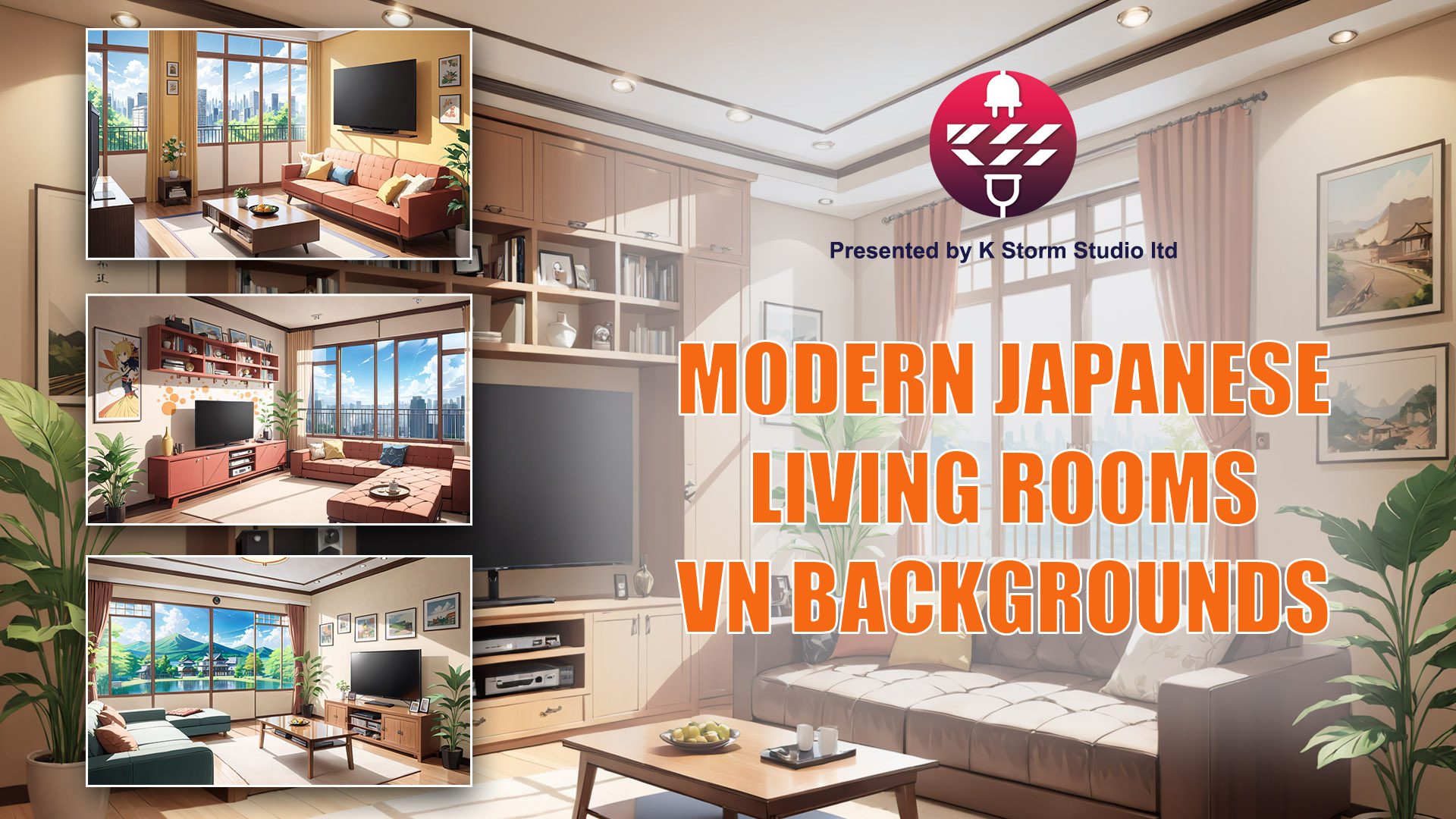 Modern Japanese Living Rooms set 1 – VN Backgrounds