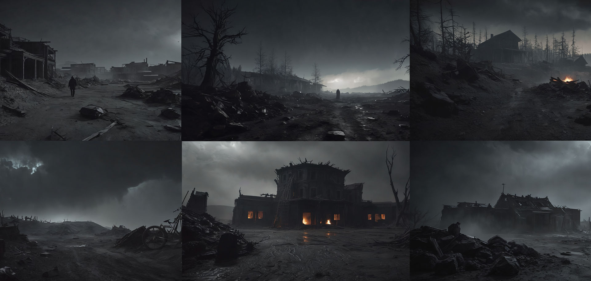 post apocalyptic dark wastelands visual novel backgrounds by K Storm Studio