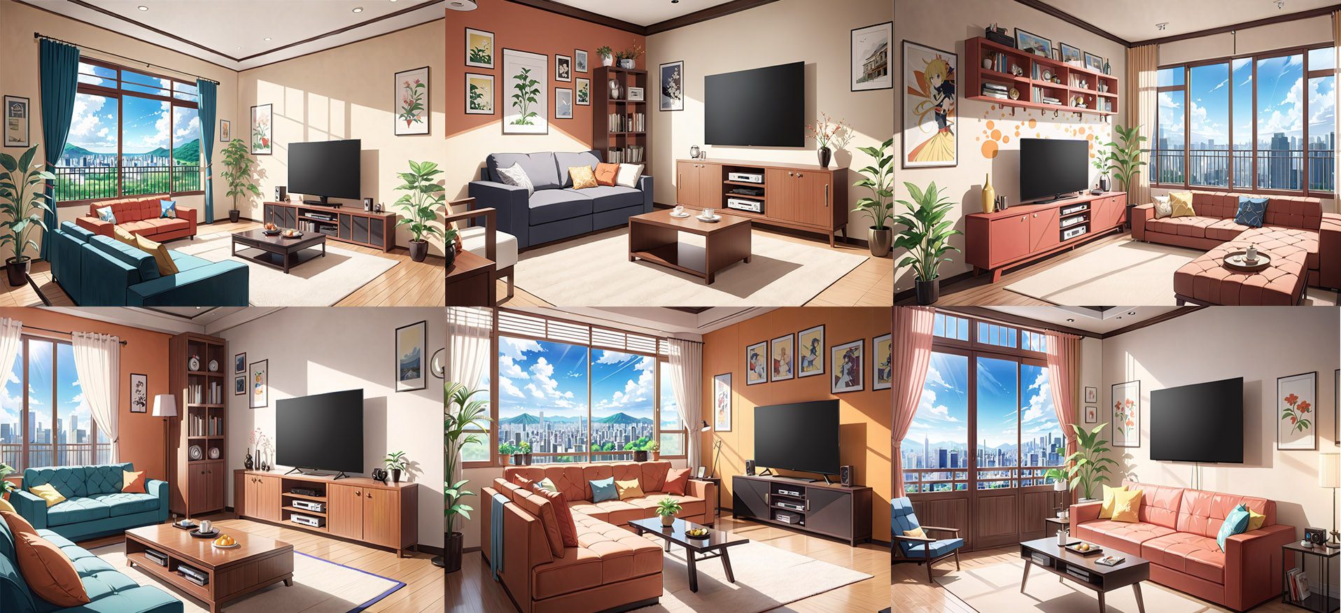 modern japanese living rooms visual novel backgrounds - by k storm studio