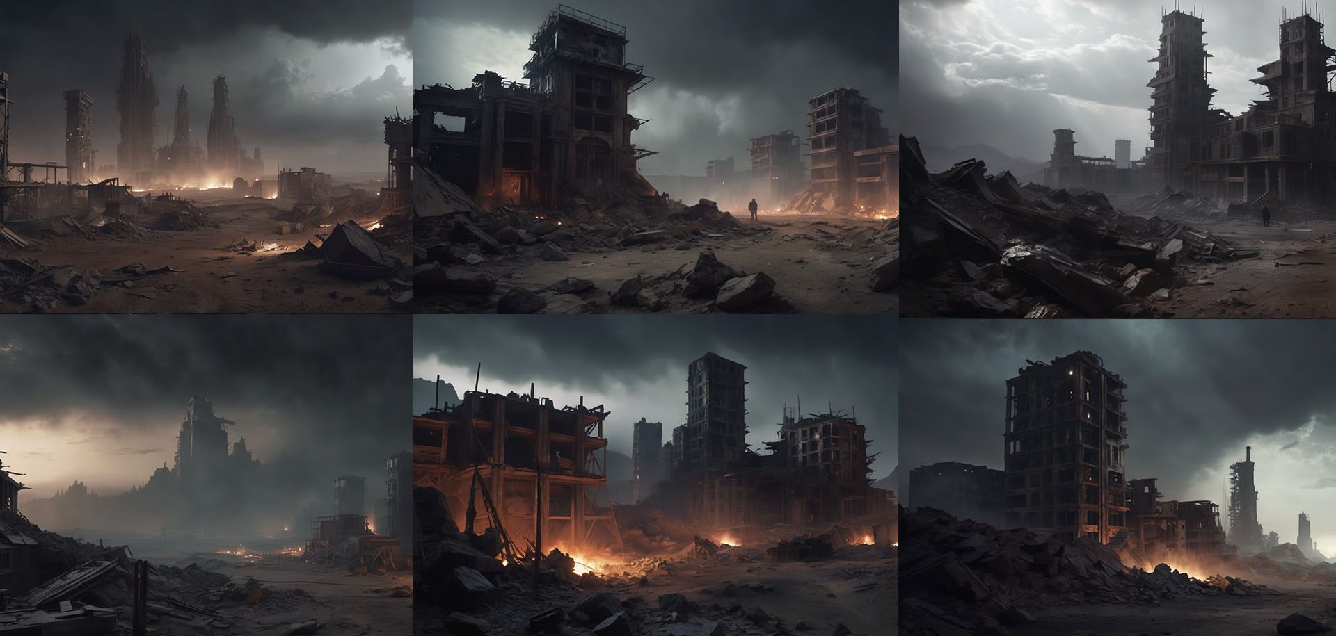 post apocalyptic dark wastelands visual novel backgrounds by K Storm Studio