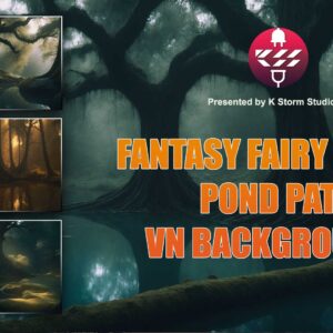 Fantasy forest Pond Path visual novel background by k Storm Studio