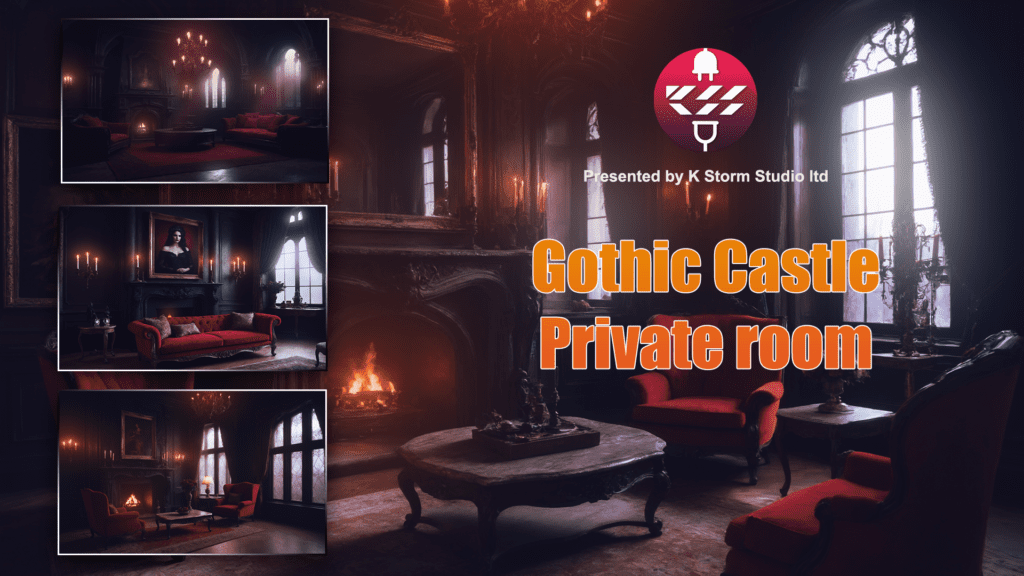 Gothic Castle Private living room - visual novel backgrounds - K Storm Studio