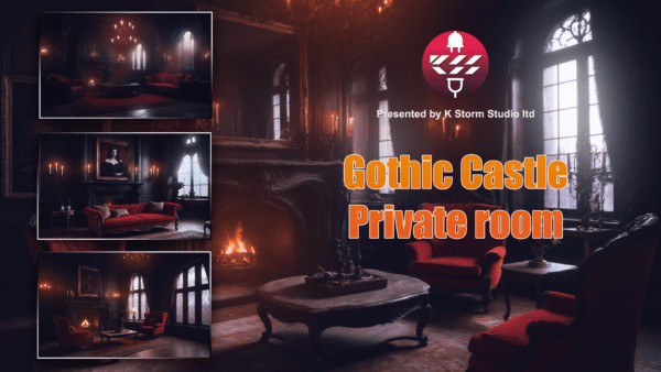 Gothic Castle Private living room - visual novel backgrounds - K Storm Studio