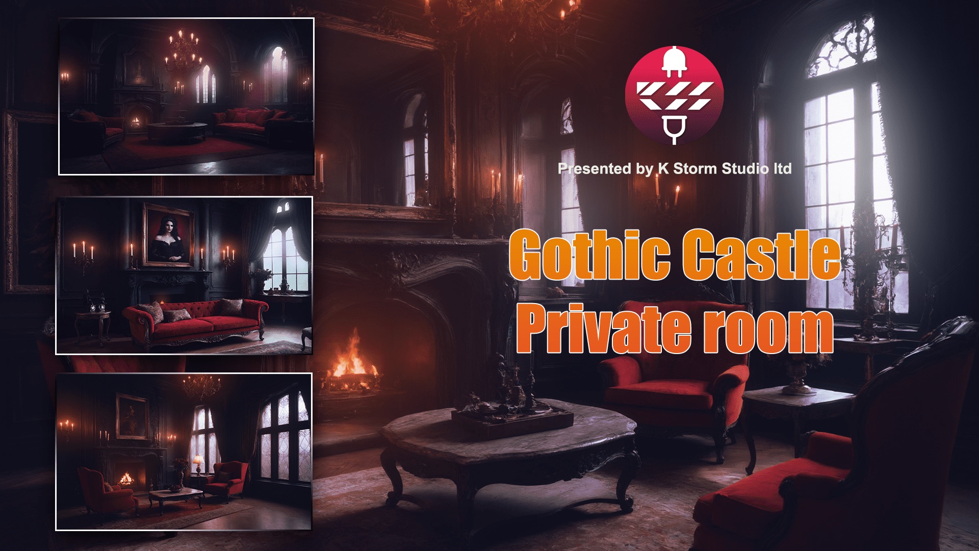 Gothic Private Living Room Visual Novel Backgrounds