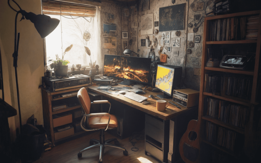 standard aspiring gamedev room - Rebel K Magazine