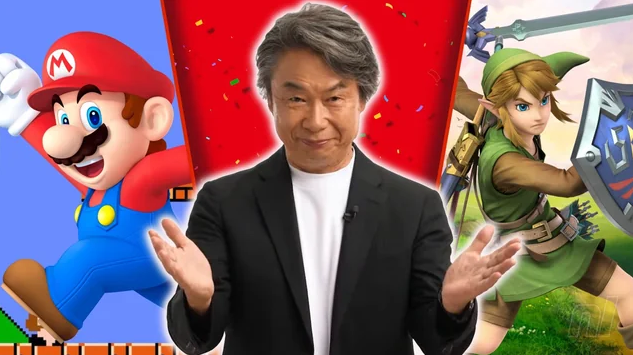 Shigeru Myamoto with Mario And Zelda